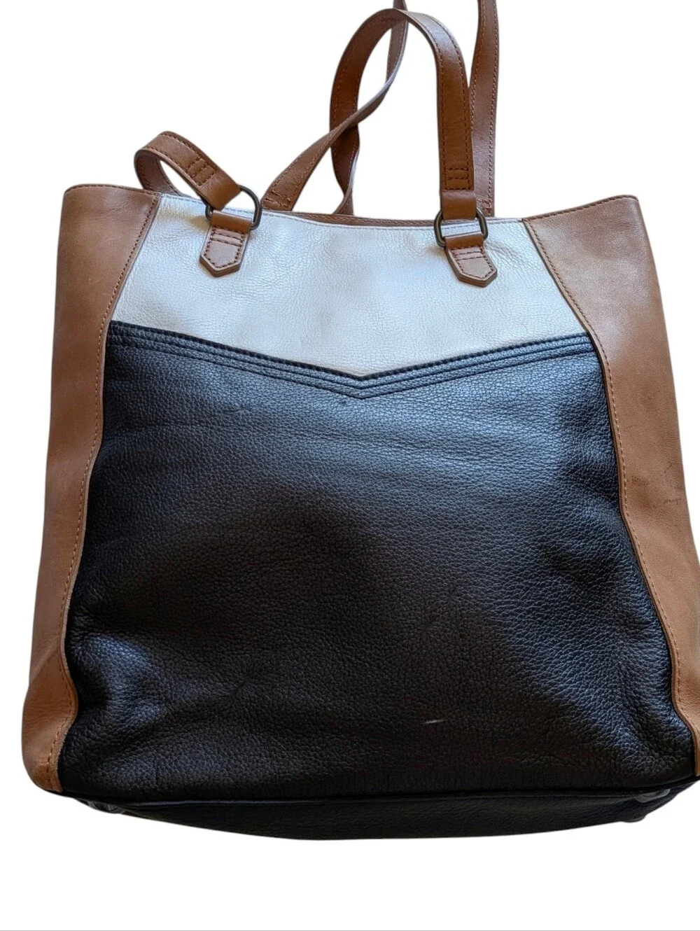 Sorel Three-Tone Leather Tote Bag Business Casual Carryall Shoulder